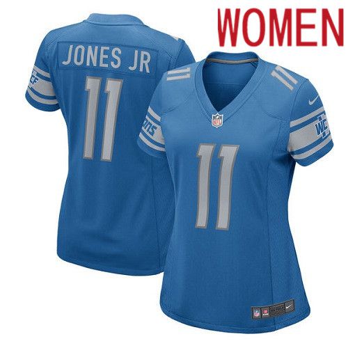 Women Detroit Lions #11 Marvin Jones Jr Nike Blue Player Game NFL Jersey->women nfl jersey->Women Jersey